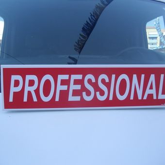 letrero con la inscripción professional